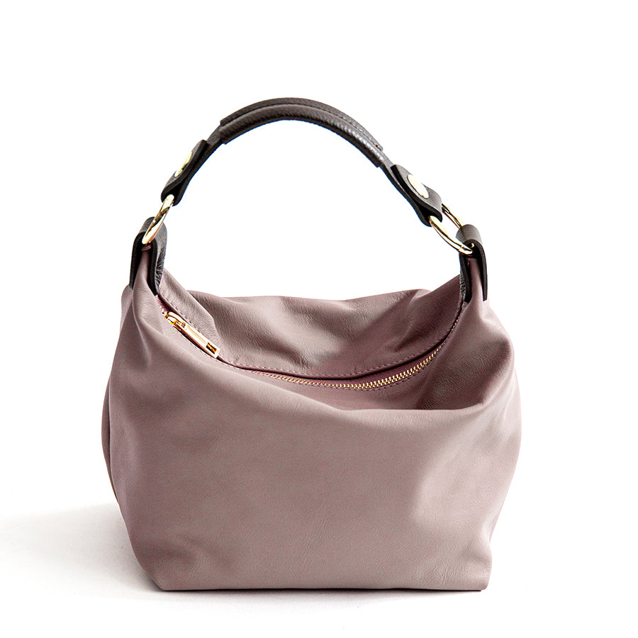 DEMY SMALL - Borsa in Pelle Nappa Morbida Rosa Polvere