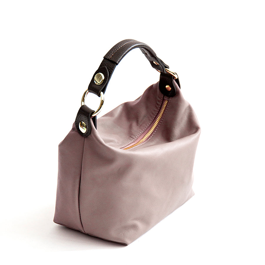 DEMY SMALL - Borsa in Pelle Nappa Morbida Rosa Polvere