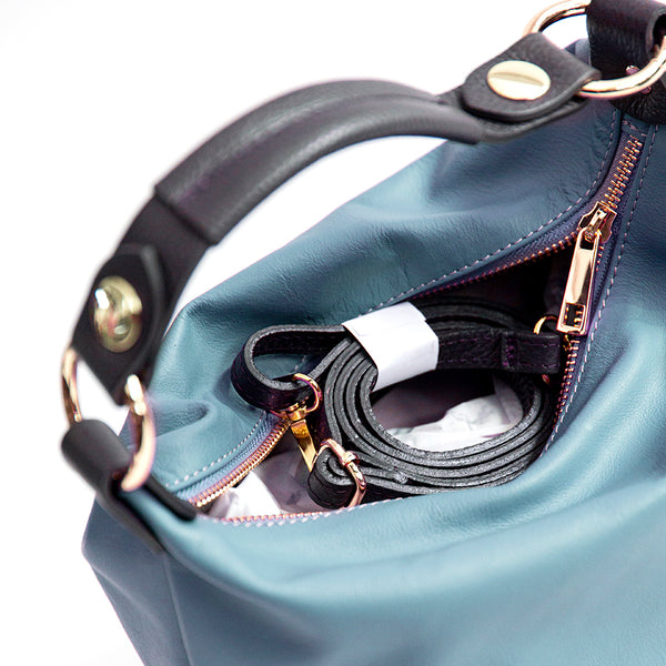 DEMY SMALL - Borsa in Pelle Nappa Morbida Colore Carta Zucchero