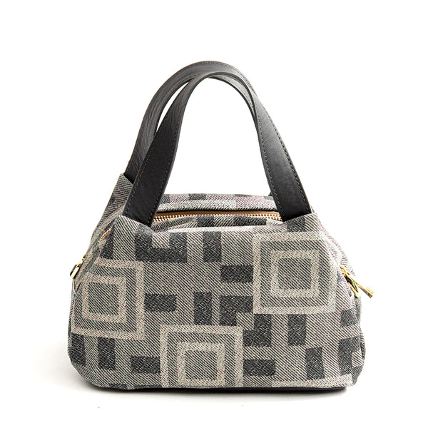 FANTASY - Taupe Printed Suede Handbag