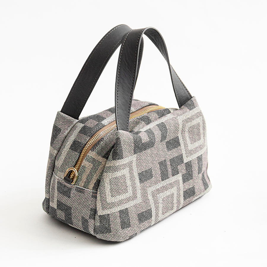 FANTASY - Taupe Printed Suede Handbag