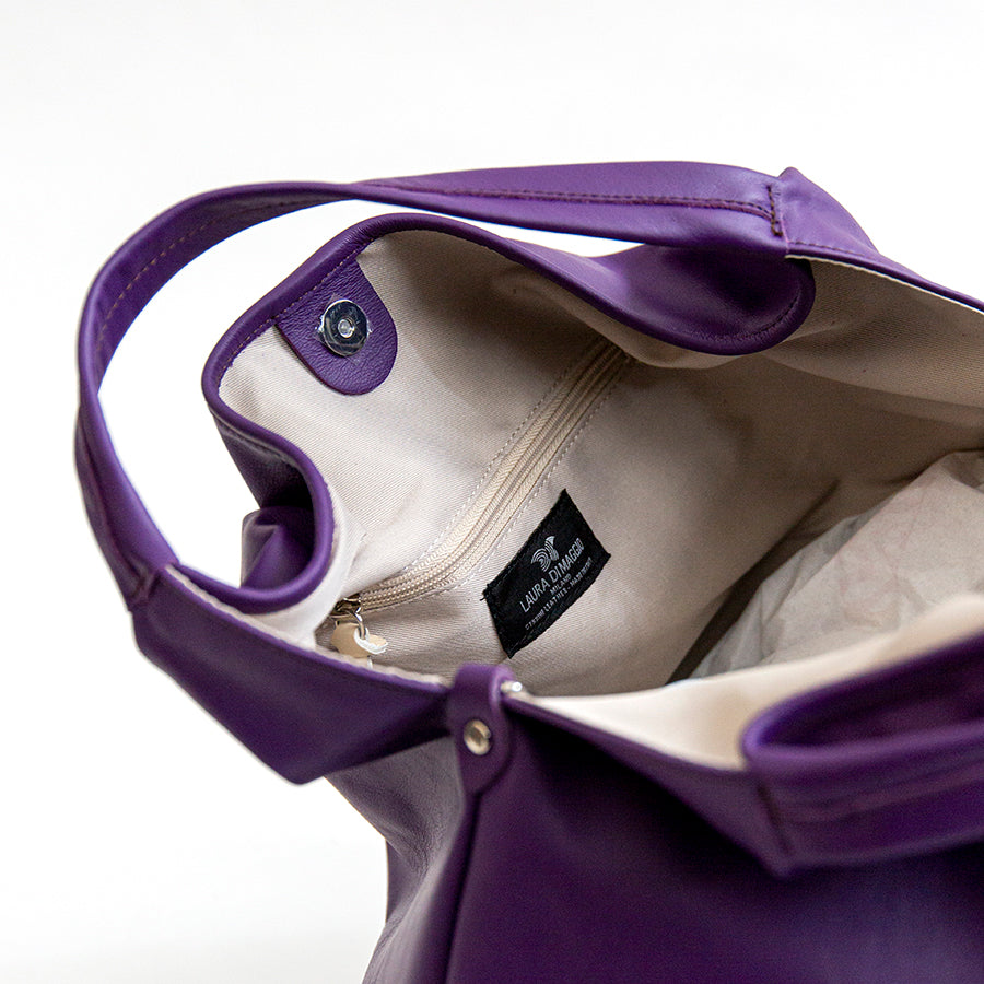 ELSA - Large Purple Nappa Leather Bag