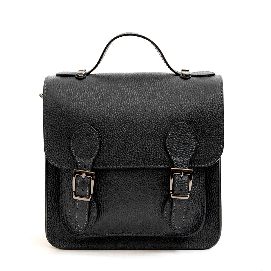 COLLEGE - Black leather backpack