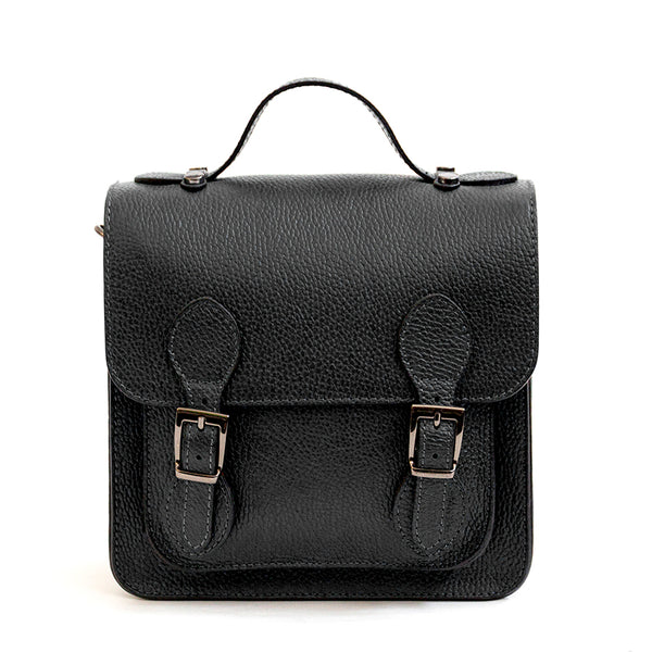 COLLEGE - Black leather backpack
