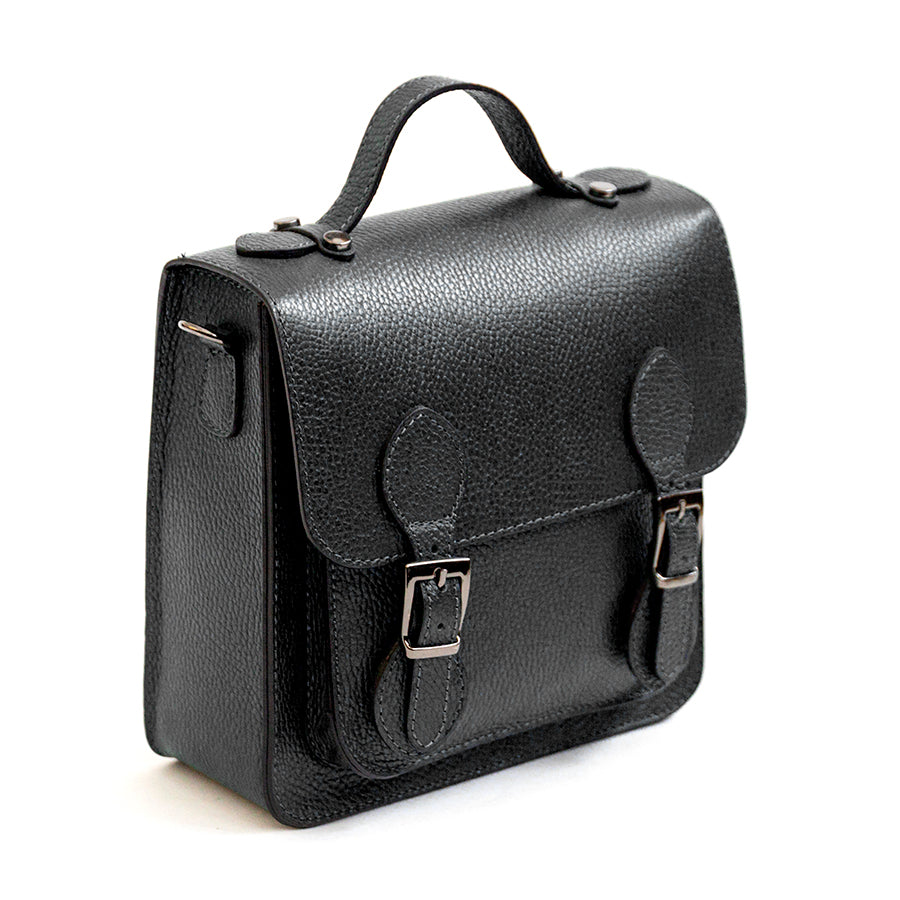 COLLEGE - Black leather backpack