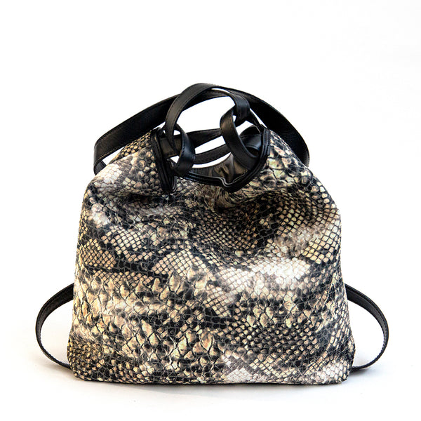 VENEZIA - Zaino/borsa in pelle e tessuto