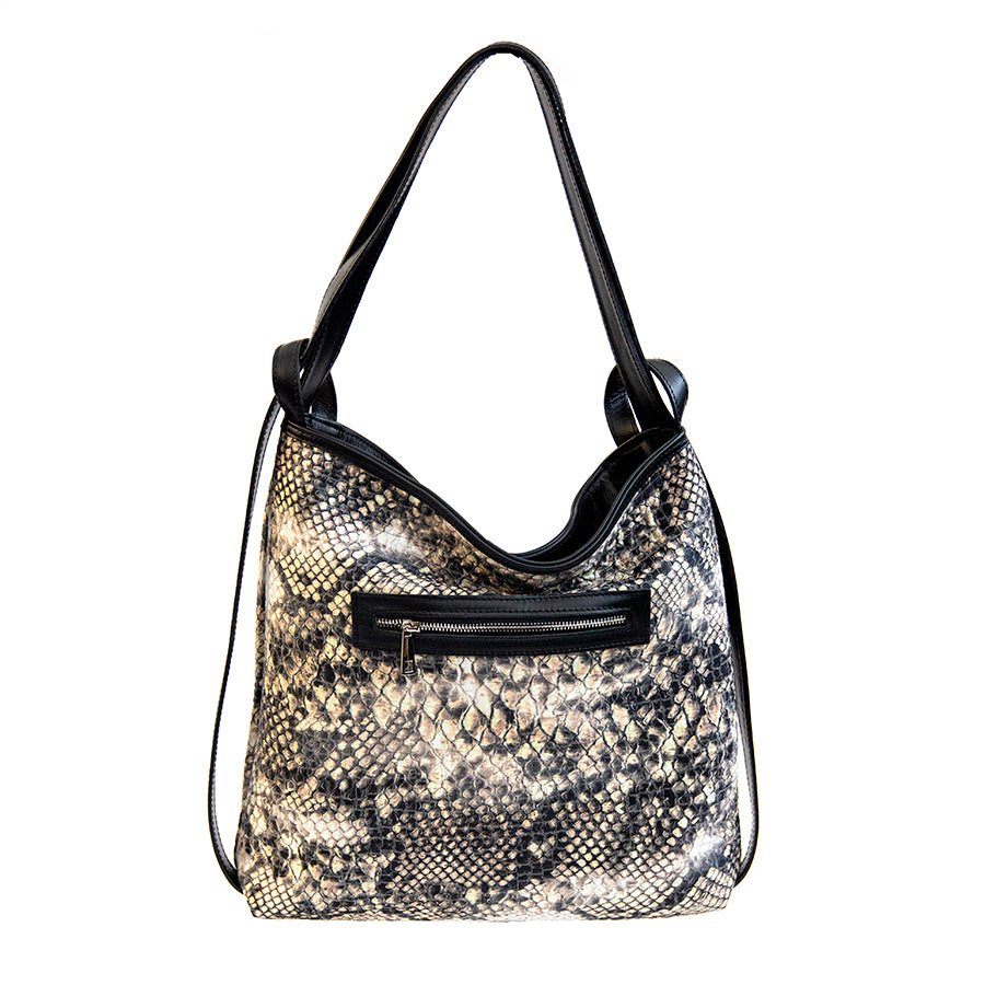 VENEZIA - Zaino/borsa in pelle e tessuto