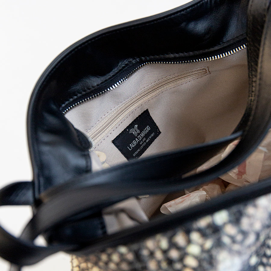 VENEZIA - Zaino/borsa in pelle e tessuto