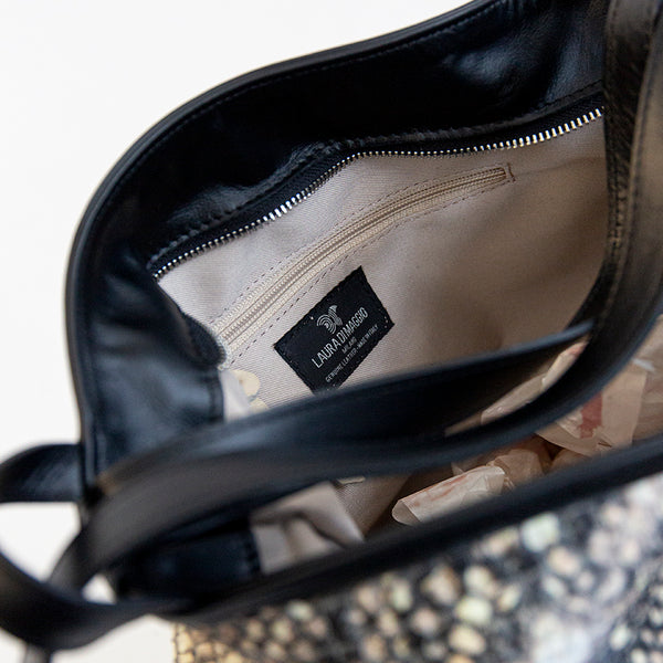 VENEZIA - Zaino/borsa in pelle e tessuto