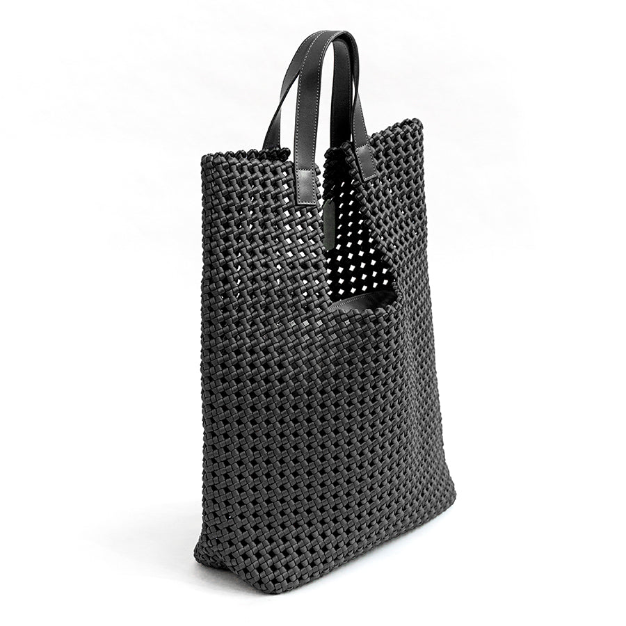 KENDRA - Black Satin Woven Bag