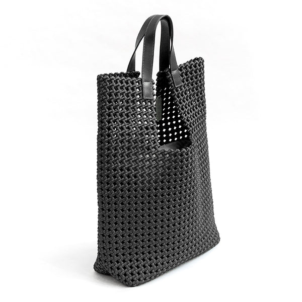 KENDRA - Black Satin Woven Bag