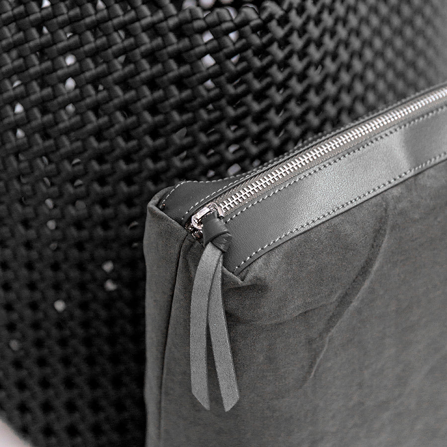 KENDRA - Black Satin Woven Bag