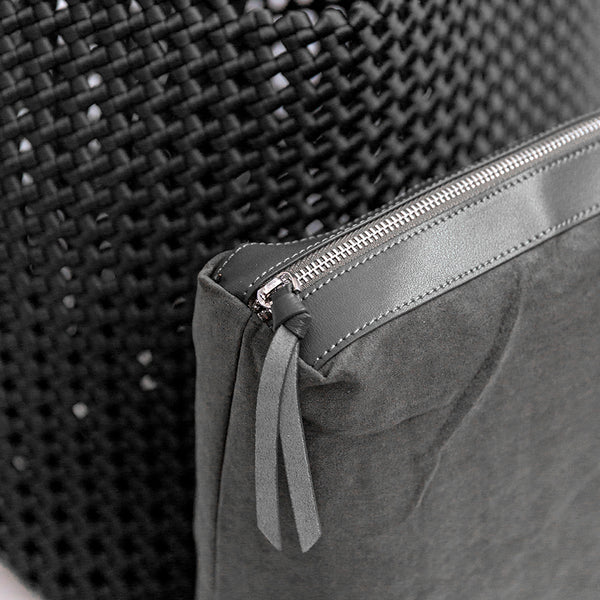 KENDRA - Black Satin Woven Bag