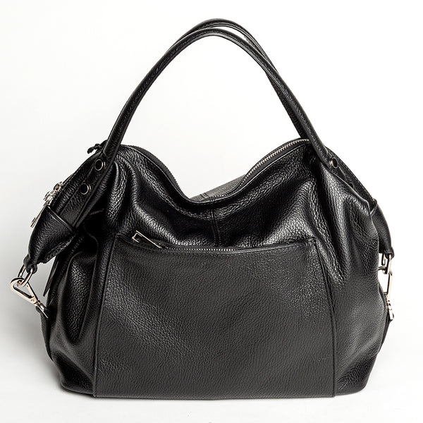 FARA - Maxi bag in pelle dollaro nero