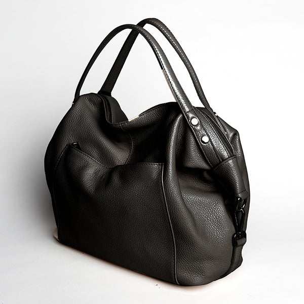 FARA - Maxi bag in pelle dollaro nero