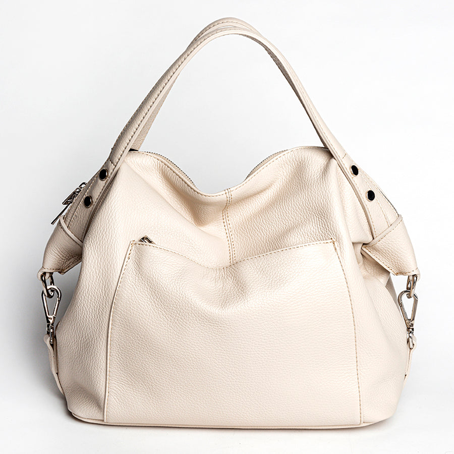 FARA - Maxi bag in latte dollar leather