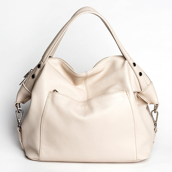 FARA - Maxi bag in pelle dollaro latte