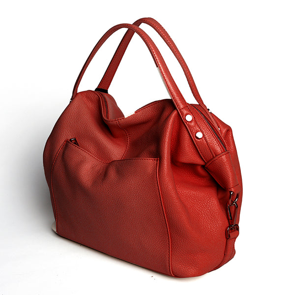 FARA - Maxi bag in ruby dollar leather