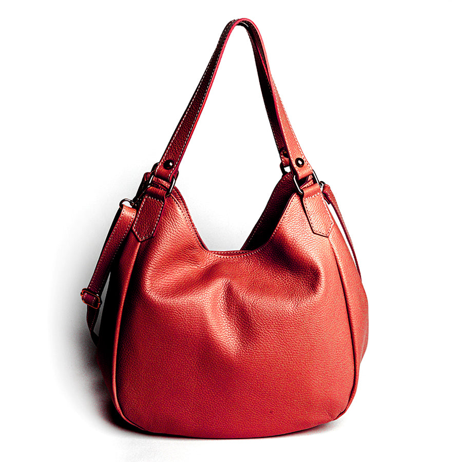 SUZY - Maxi bag in ruby dollar leather