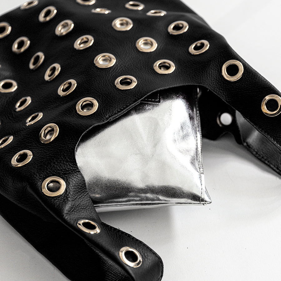 ADELE - Bag with sails in black nappa leather