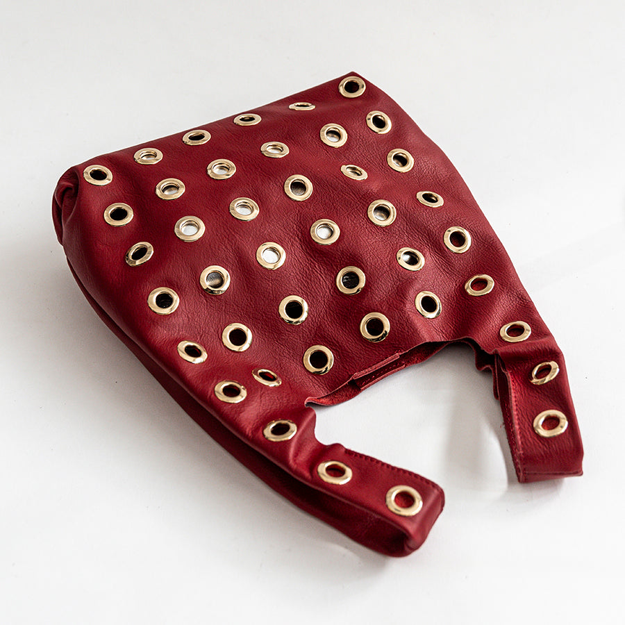 ADELE - Borsa con Vele in Pelle Nappa Rubino