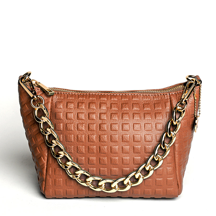 SQUARE MOON - Bauletto in pelle laser cuoio