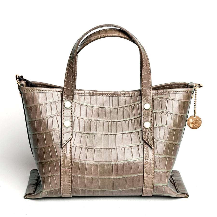MEDUZA TOTE - Taupe Leather Cocco Print Bag