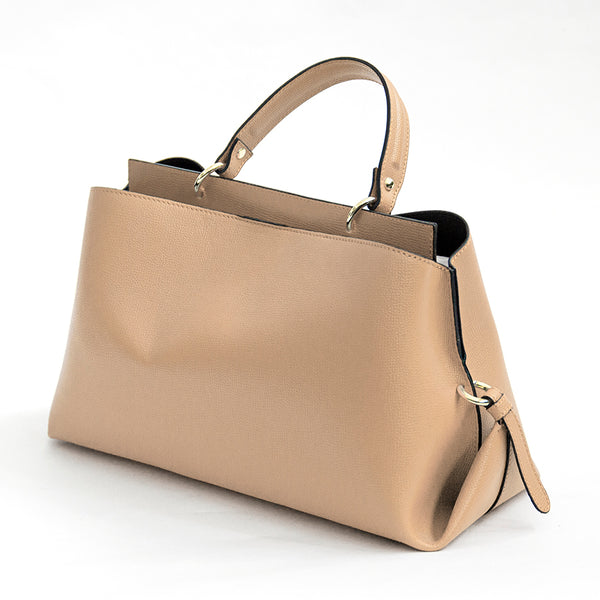 ALEXA IT/AM - borsa in pelle saffiano strutturata color biscotto