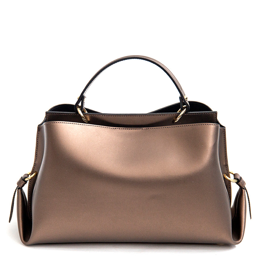 ALEXA IT/AM - borsa strutturata in elegante pelle bronzo