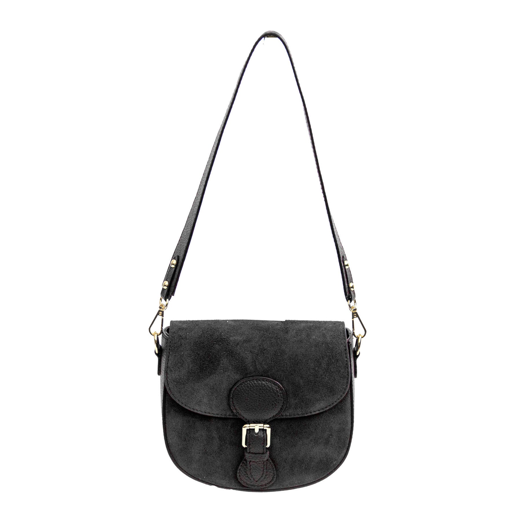 MEREDITH - Black Leather and Suede Bag