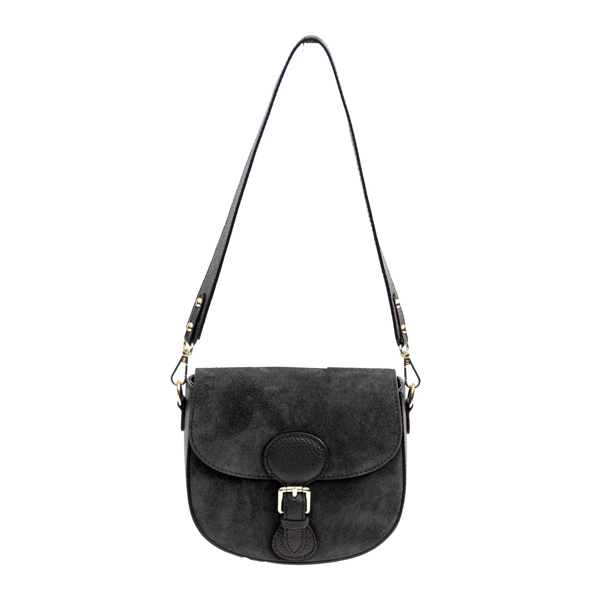 MEREDITH - Black Leather and Suede Bag
