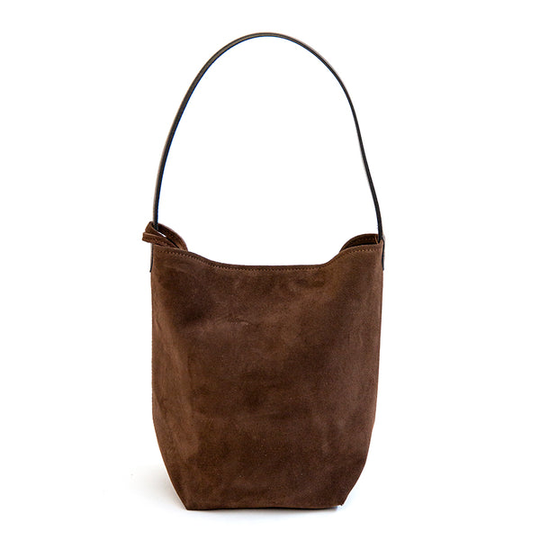 GINGER - Maxi bucket in dark brown suede