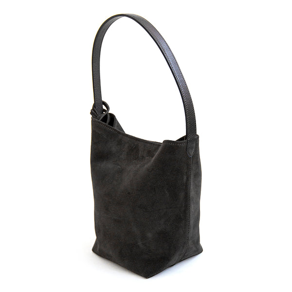 GINGER - Maxi secchiello in camoscio nero