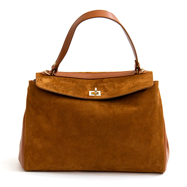 MARGIE BIG - Maxi bag in leather and suede