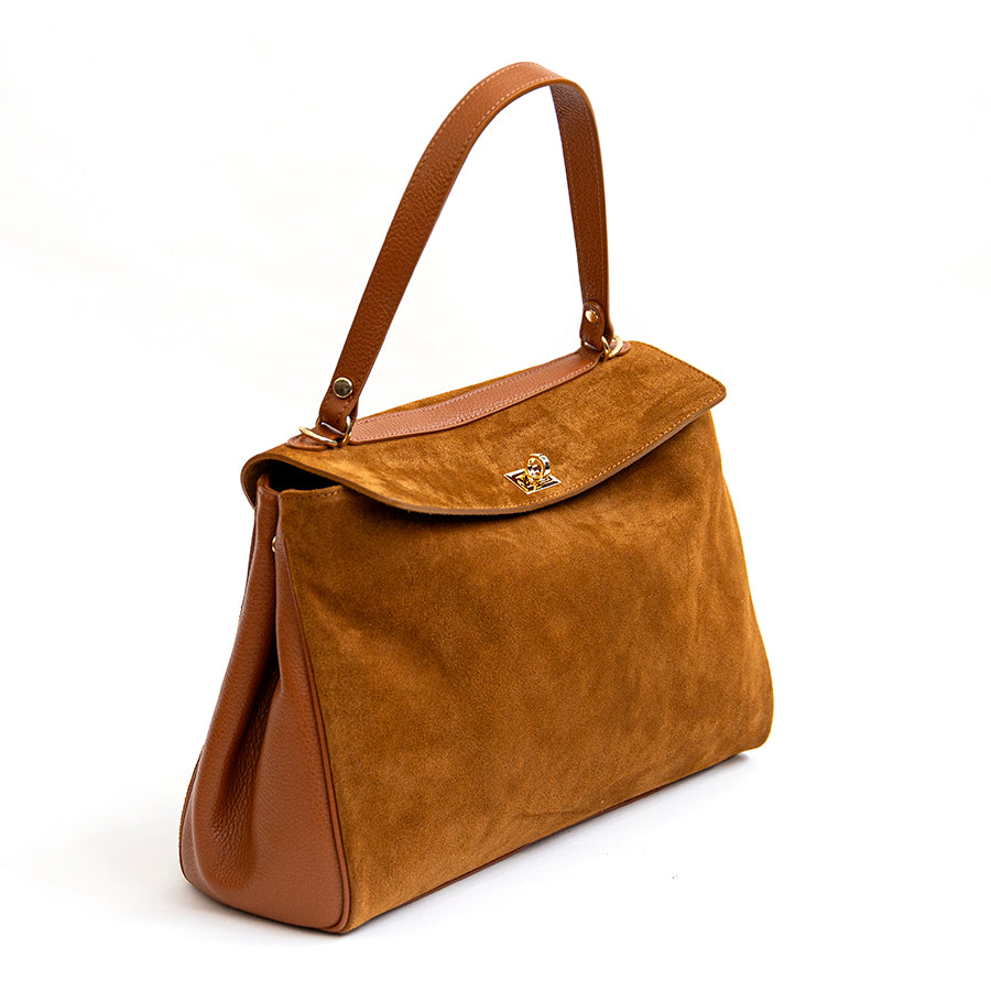 MARGIE BIG - Maxi bag in leather and suede