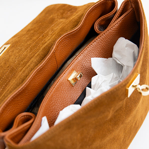 MARGIE BIG - Maxi bag in leather and suede