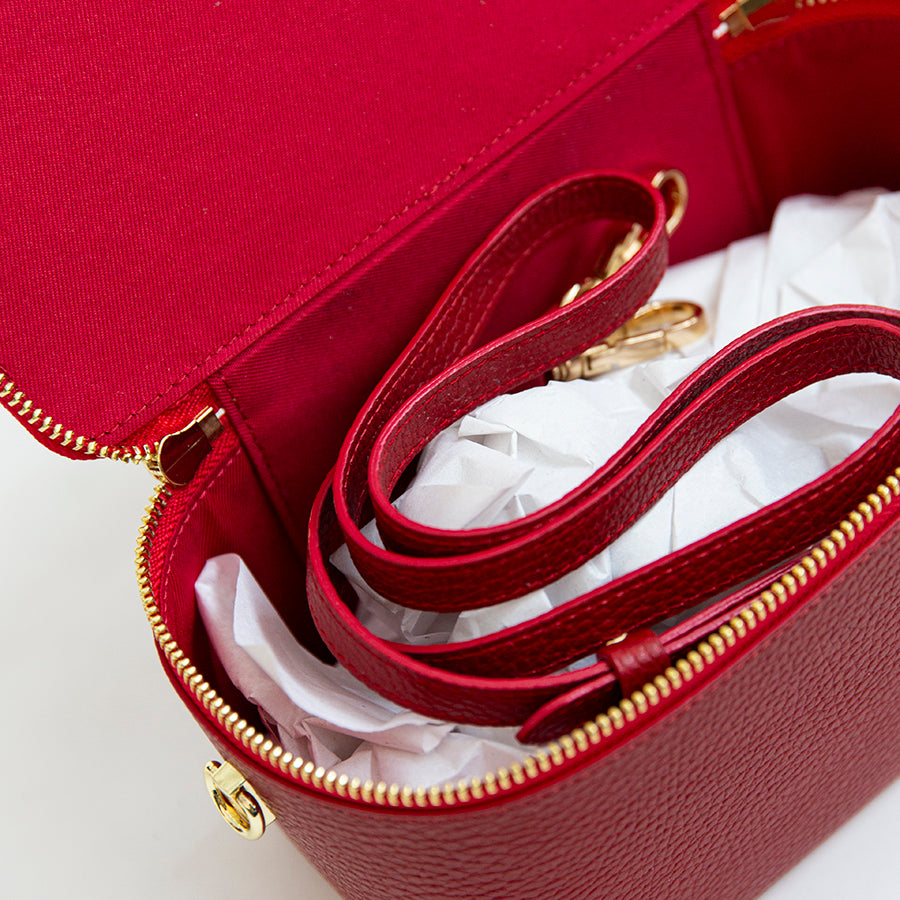 MINI - Red Dollar Leather Handbag