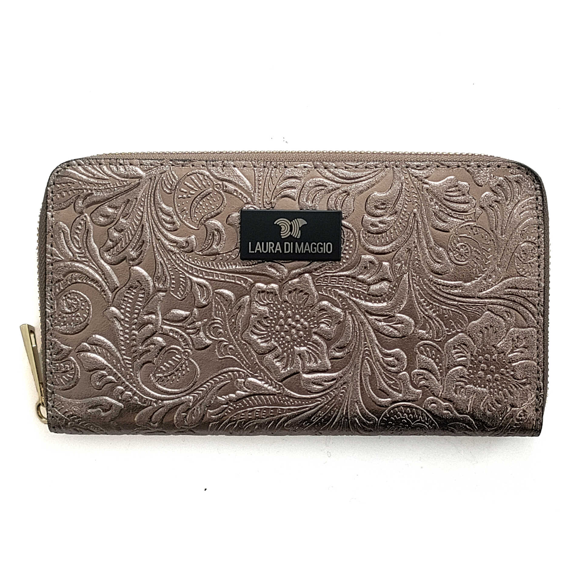 LARGE BRONZE LAMINATED LEATHER WALLET