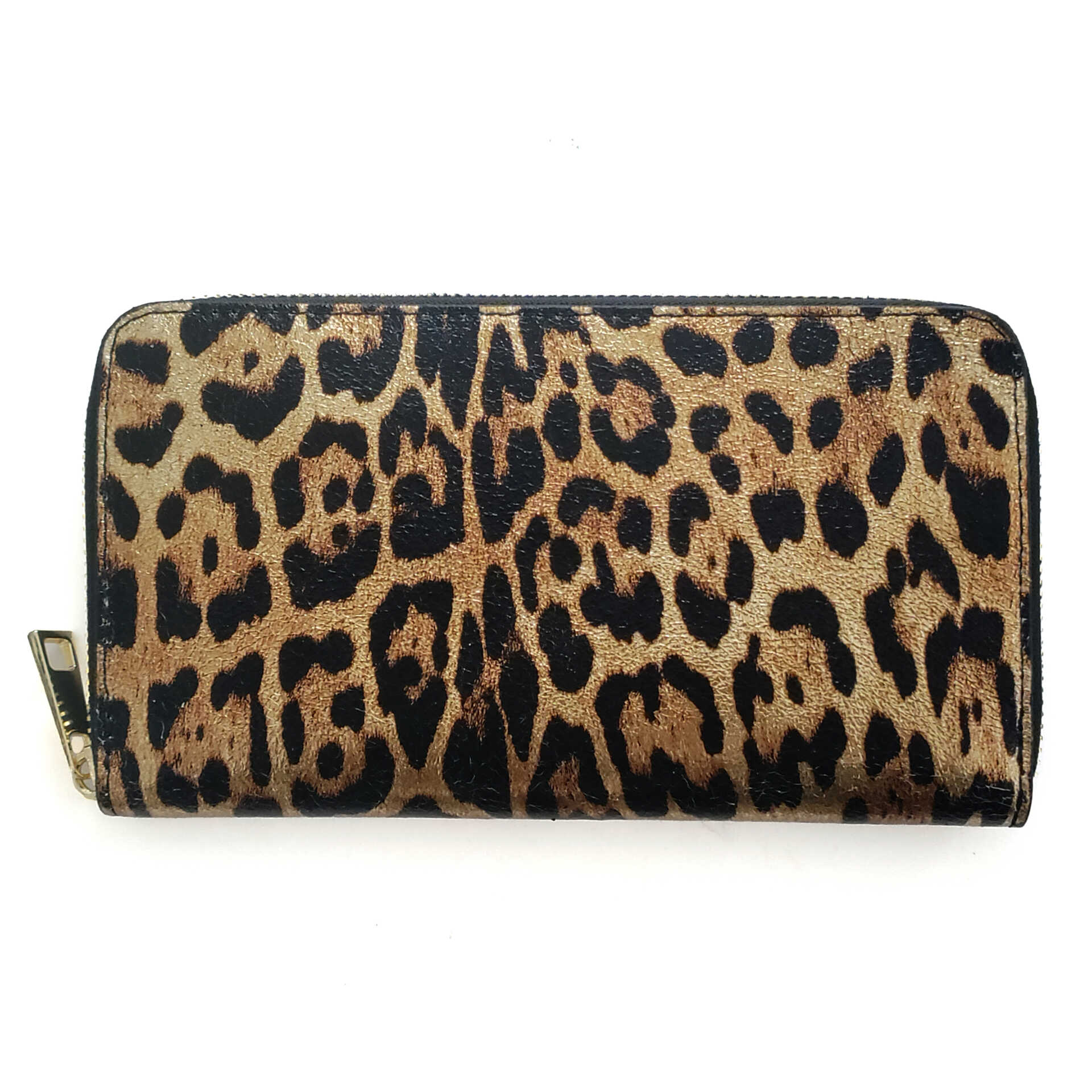 LARGE GOLD LAMINATED LEATHER WALLET