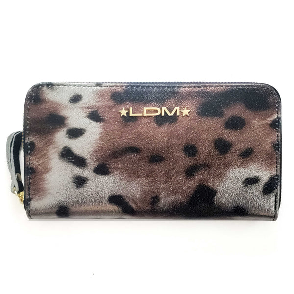 LARGE LYNX PRINTED LAMINATED LEATHER WALLET