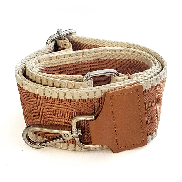 Shoulder strap in fabric and leather