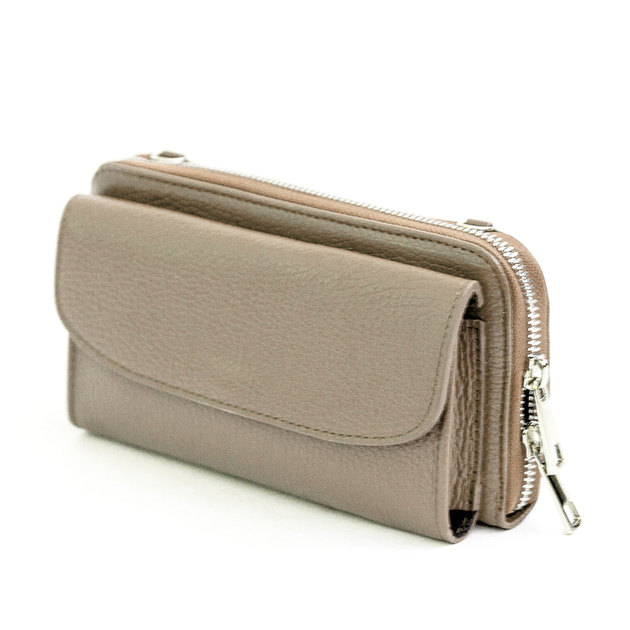 PHONE HOLDER - taupe dollar leather