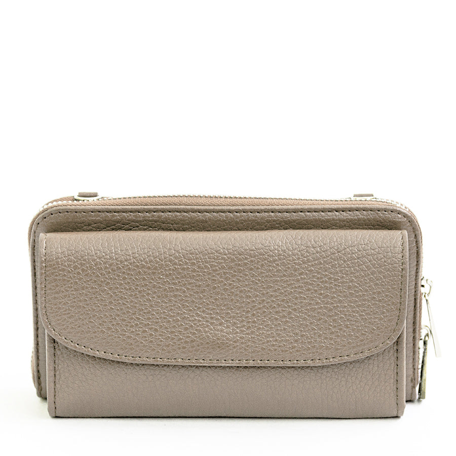 PHONE HOLDER - taupe dollar leather