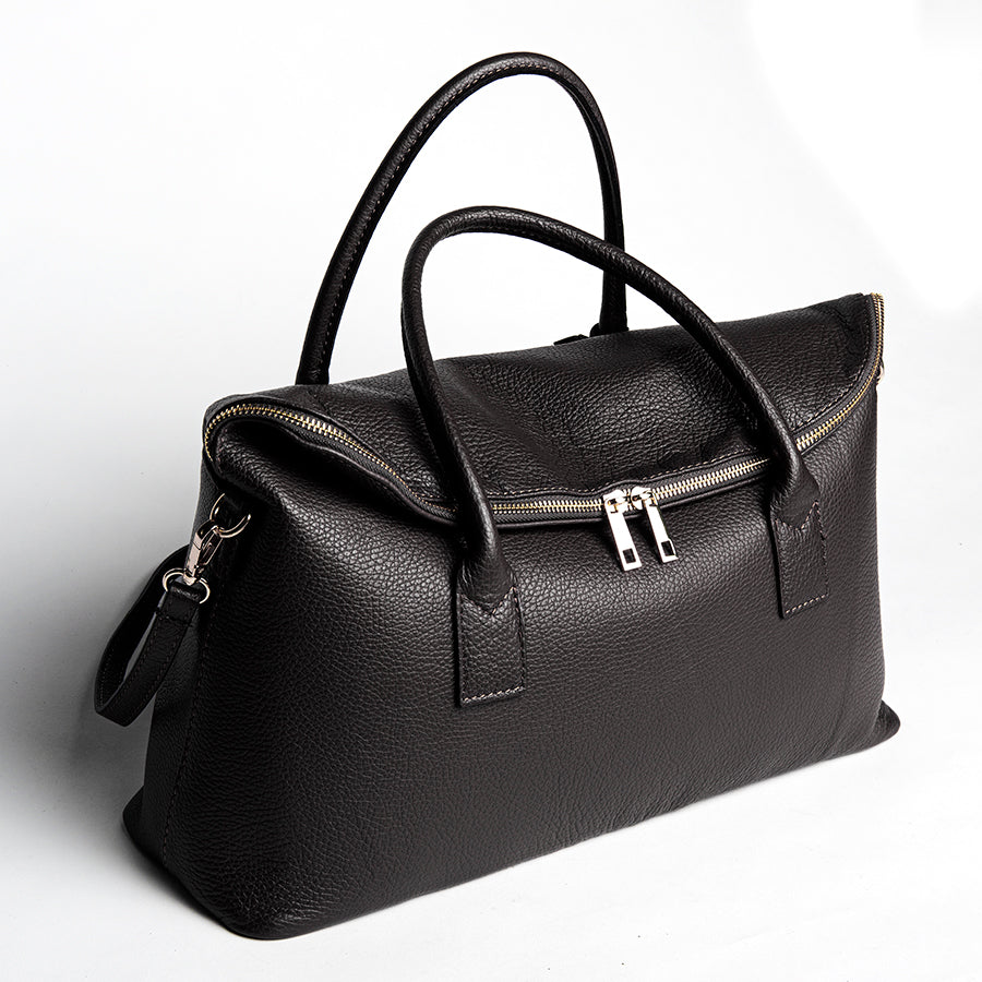 LUX - Shopping in pelle dollaro nero