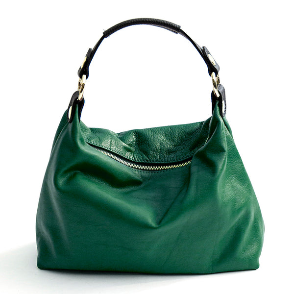 DEMY IT - Borsa in Pelle Nappa Morbida Verde Scuro