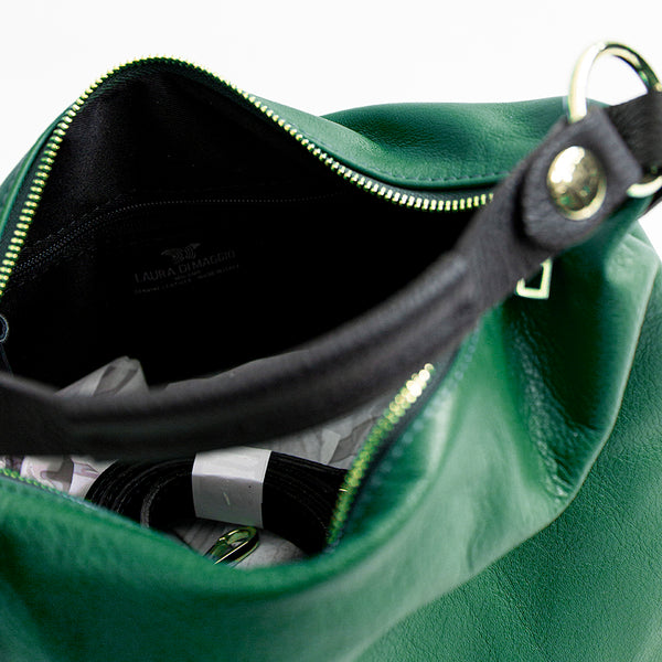 DEMY IT - Soft Nappa Leather Bag in Dark Green