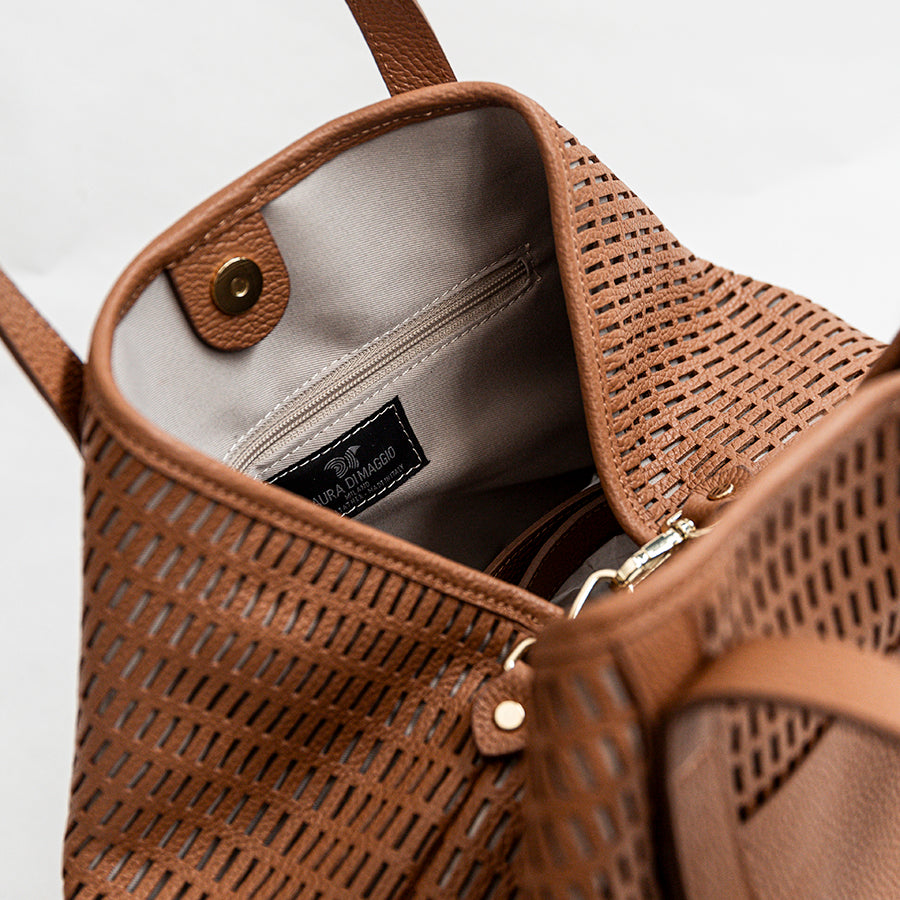MIAMI MAXI - Perforated leather bag