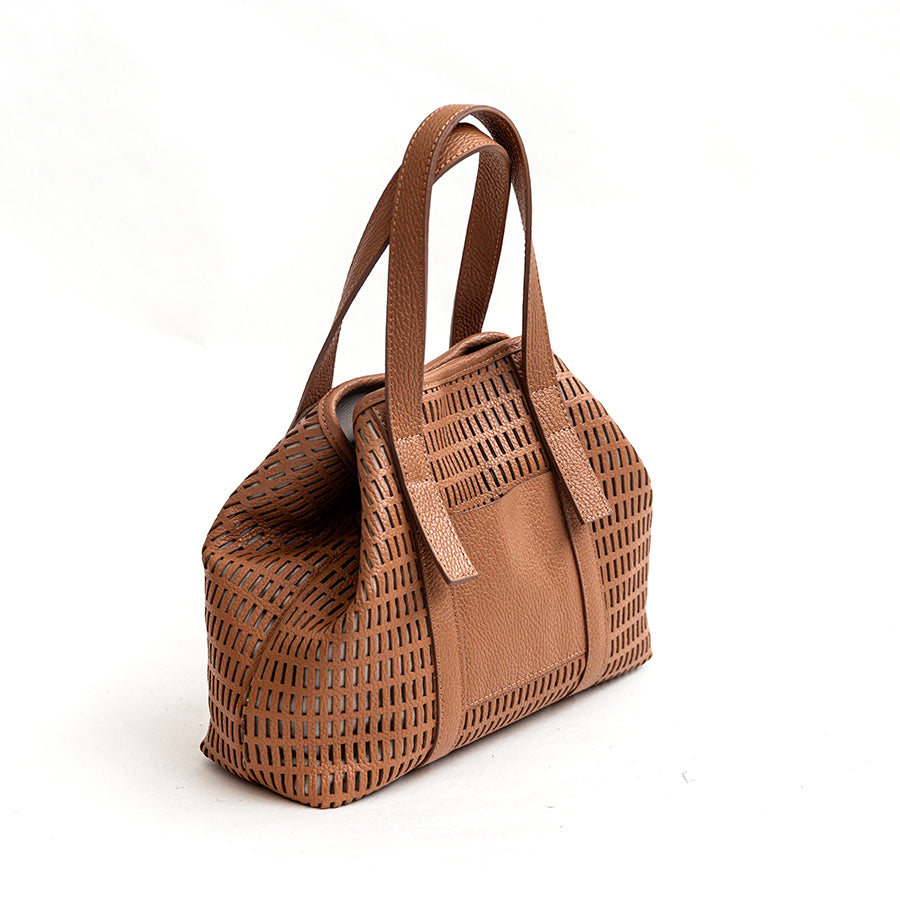 MIAMI SMALL - Perforated leather bag