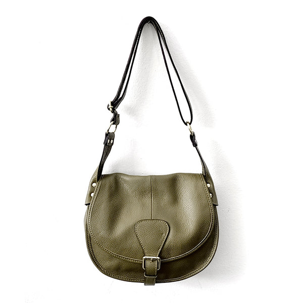 SADDLE - olive green leather shoulder bag
