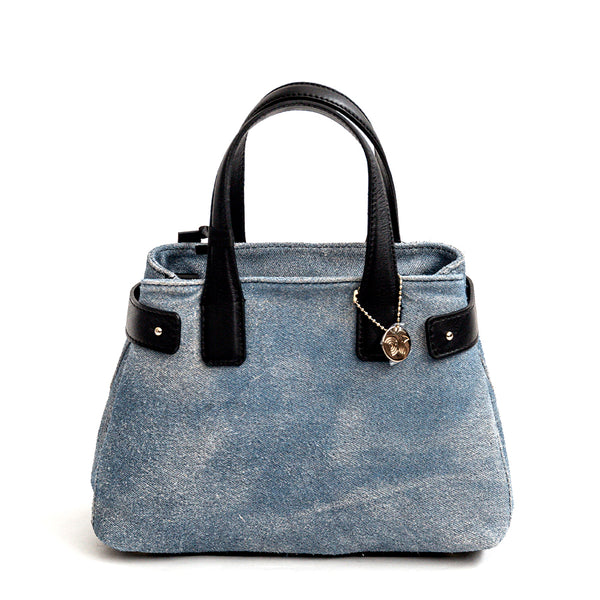 DENIM - Suede Effect Denim Bag